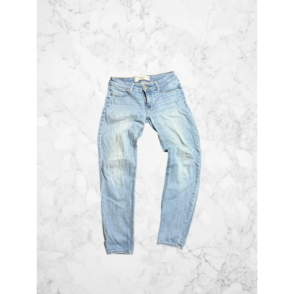 Abercrombie & Fitch Womens Skinny Jeans Light Wash Blue W25 L27 Low Rise Slim